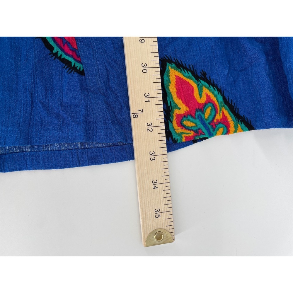 90s Vintage Maxi Skirt Womens Large Blue Eclectic Artsy Abstract Whimsical Retro - Picture 7 of 8